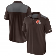 Cleveland Browns Fanatics Brown/Gray Colorblock Polo