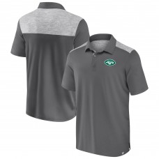 New York Jets Fanatics Gray Long Shot Polo New York Jets Fanatics Gray Long Shot Polo
