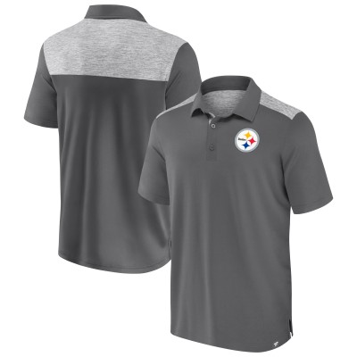 Pittsburgh Steelers Fanatics Gray Long Shot Polo