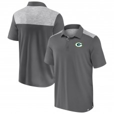 Green Bay Packers Fanatics Gray Long Shot Polo