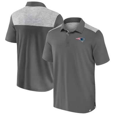 New England Patriots Fanatics Heather Gray Long Shot Polo