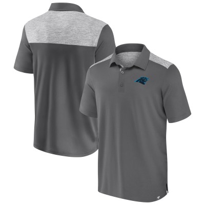 Carolina Panthers Fanatics Gray Long Shot Polo