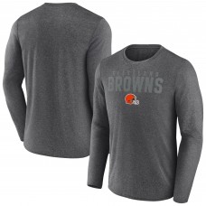 Футболка с длинным рукавом Cleveland Browns Fanatics Heather Charcoal Blackout