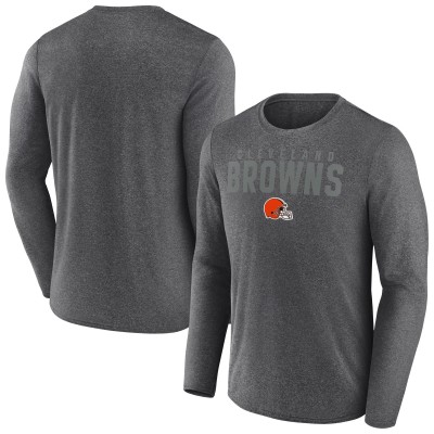 Футболка с длинным рукавом Cleveland Browns Fanatics Heather Charcoal Blackout
