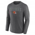 Футболка с длинным рукавом Cleveland Browns Fanatics Heather Charcoal Blackout
