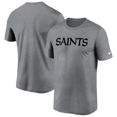 Футболка New Orleans Saints Nike Heather Gray Legend Wordmark