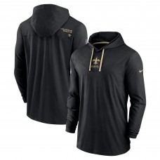 Футболка с длинным рукавом New Orleans Saints Football Team Nike Black Sideline Performance Tri-Blend