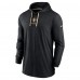 Футболка с длинным рукавом New Orleans Saints Football Team Nike Black Sideline Performance Tri-Blend