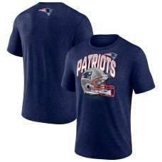 New England Patriots Fanatics Heather Navy End Around Tri-Blend T-Shirt