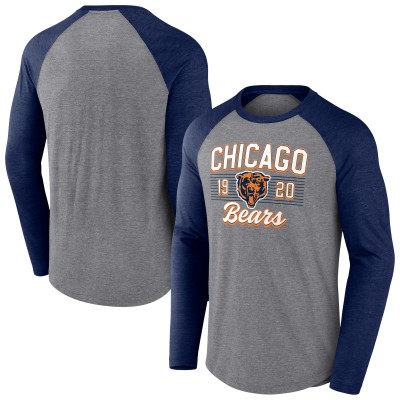 Футболка с длинным рукавом Chicago Bears Fanatics Heather Gray Weekend Casual Raglan