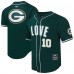 Рубашка Green Bay Packers Jordan Love Pro Standard Green Player Name & Number Mesh Baseball