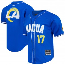 Puka Nacua Los Angeles Rams Pro Standard Mesh Button-Up Baseball Jersey - Royal