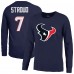 Футболка с длинным рукавом Houston Texans C.J. Stroud Majestic Threads Navy Name & Number Non-Distressed