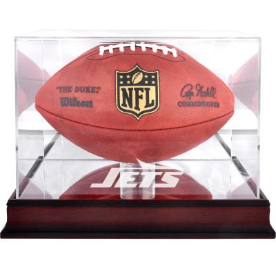 New York Jets Fanatics Authentic Mahogany Team Logo Football Display Case