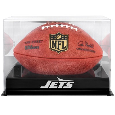 New York Jets Fanatics Authentic Black Base Acrylic Football Display Case with Mirror Back and Matte Finish