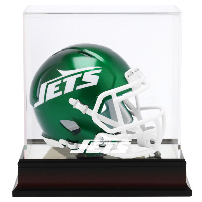 New York Jets Fanatics Authentic Mahogany Logo Mini Helmet Display Case