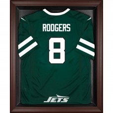New York Jets Fanatics Authentic Brown Framed Logo Jersey Display Case New York Jets Fanatics Authentic Brown Framed Logo Jersey Display Case