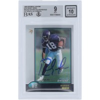 Randy Moss Minnesota Vikings Autographed 1998 Bowman Chrome #182 Beckett Fanatics Witnessed Authenticated 9/10 Rookie Card