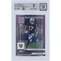 Davante Adams Las Vegas Raiders Autographed 2022 Panini Donruss Purple Season Stat Line #94 #/123 Beckett Fanatics Witnessed Authenticated 9/10 Card