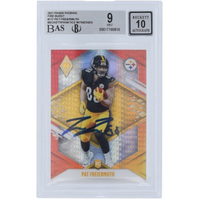 Pat Freiermuth Pittsburgh Steelers Autographed 2021 Panini Phoenix Fire Burst #117 Beckett Fanatics Witnessed Authenticated 9/10 Rookie Card