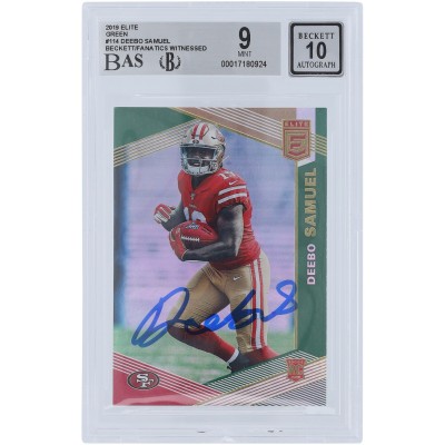 Deebo Samuel Sr San Francisco 49ers Autographed 2019 Panini Donruss Elite Green #114 Beckett Fanatics Witnessed Authenticated 9/10 Rookie Card