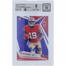 Deebo Samuel Sr San Francisco 49ers Autographed 2019 Panini Phoenix Blue #113 #/35 Beckett Fanatics Witnessed Authenticated 9/10 Rookie Card