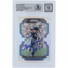 Steve Largent Seattle Seahawks Autographed 2021 Panini Prizm Silver #51 Beckett Fanatics Witnessed Authenticated 10 Card with HOF 95 Inscription