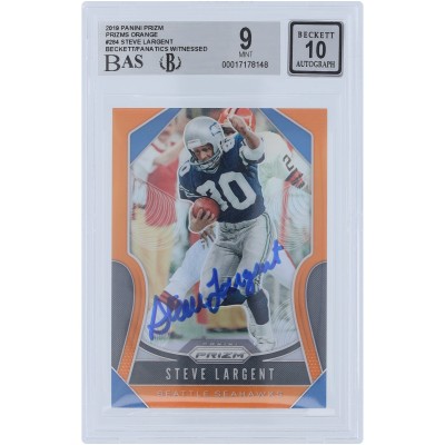 Steve Largent Seattle Seahawks Autographed 2019 Panini Prizm Orange #284 #/249 Beckett Fanatics Witnessed Authenticated 9/10 Card