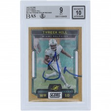 Tyreek Hill Miami Dolphins Autographed 2023 Panini Score Dots Gold #273 #/210 Beckett Fanatics Witnessed Authenticated 9/10 Card