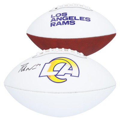 Puka Nacua Los Angeles Rams Autographed Fanatics Authentic Franklin White Panel Football