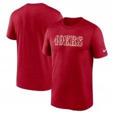 San Francisco 49ers Nike Scarlet Primetime Legend Wordmark Performance T-Shirt