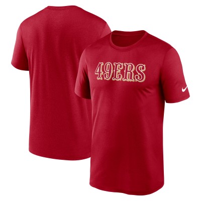 San Francisco 49ers Nike Scarlet Primetime Legend Wordmark Performance T-Shirt