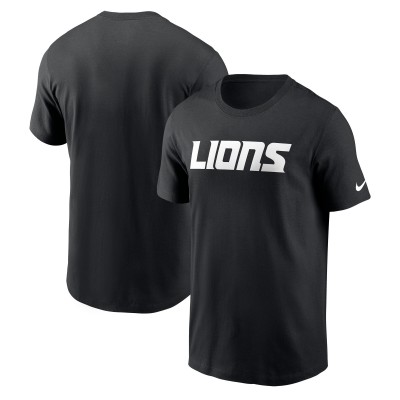 Футболка Detroit Lions Nike Black Primetime Wordmark Essential