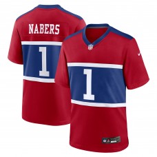 New York Giants Malik Nabers Nike Century Red Alternate Game Jersey