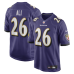 Джерси Baltimore Ravens Rasheen Ali Nike Purple Team Game Джерси Baltimore Ravens Rasheen Ali Nike Purple Team Game