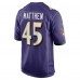 Christian Matthew Baltimore Ravens Nike Team Game Jersey -  Purple