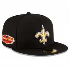 Бейсболка New Orleans Saints New Era x Politics Black NFL Origins Super Bowl XLIV Champions Patch 59FIFTY Fitted