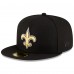 Бейсболка New Orleans Saints New Era x Politics Black NFL Origins Super Bowl XLIV Champions Patch 59FIFTY Fitted