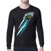 Jacksonville Jaguars Starter Black Retro Team Logo Color Scratch Long Sleeve T-Shirt