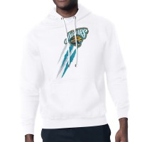 Jacksonville Jaguars Starter White Retro Team Logo Color Scratch Pullover Hoodie