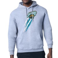 Jacksonville Jaguars Starter Heather Gray Retro Team Logo Color Scratch Pullover Hoodie