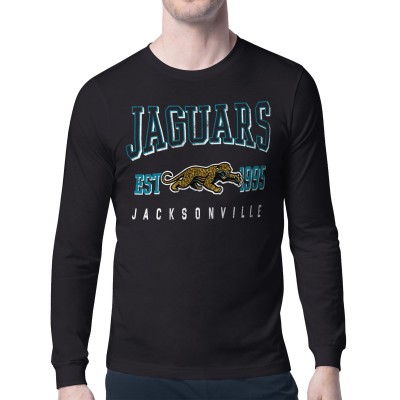 Jacksonville Jaguars Starter Black Retro Team Logo Long Sleeve T-Shirt
