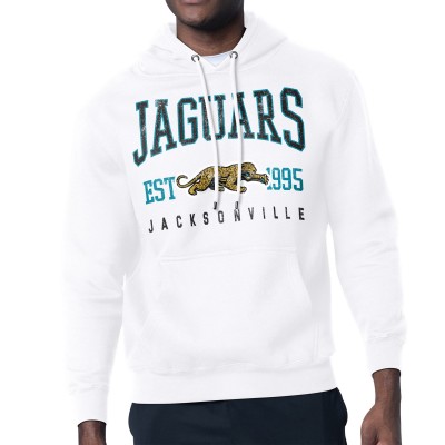 Jacksonville Jaguars Starter White Retro Team Logo Pullover Hoodie