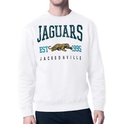 Jacksonville Jaguars Starter White Retro Team Logo Pullover Sweatshirt