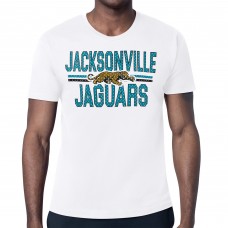 Jacksonville Jaguars Starter White Mesh Look Retro Team Logo T-Shirt