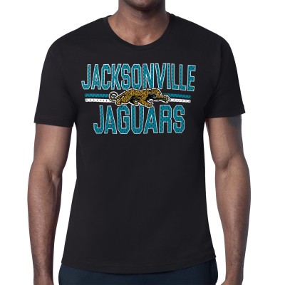 Jacksonville Jaguars Starter Black Mesh Look Retro Team Logo T-Shirt