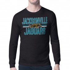 Jacksonville Jaguars Starter Black Mesh Look Retro Team Logo Long Sleeve T-Shirt