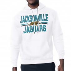 Jacksonville Jaguars Starter White Mesh Look Retro Team Logo Pullover Hoodie