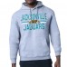 Jacksonville Jaguars Starter Heather Gray Mesh Look Retro Team Logo Pullover Hoodie