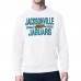 Jacksonville Jaguars Starter White Mesh Look Retro Team Logo Pullover Sweatshirt